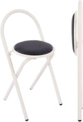 18in Padded Folding Stool with Backrest S834071