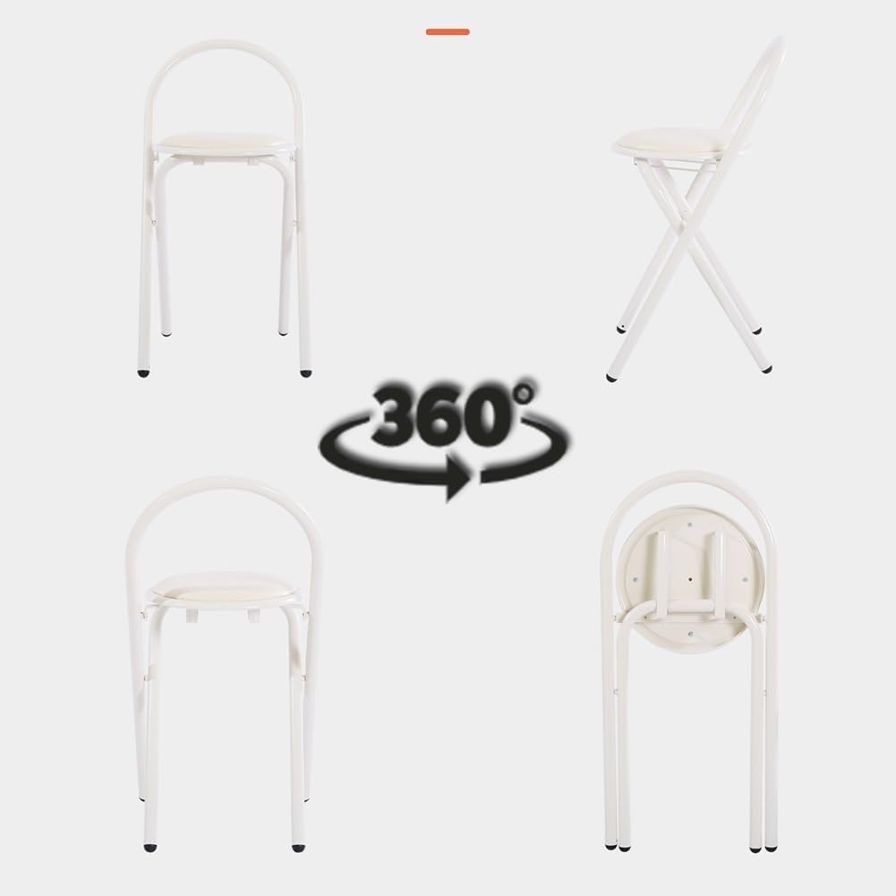18in Padded Folding Stool with Backrest S834071