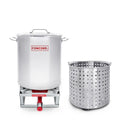40 Quart Stainless Steel Stock Pot with Steamer Basket and 12" Single Propane Stove T5180