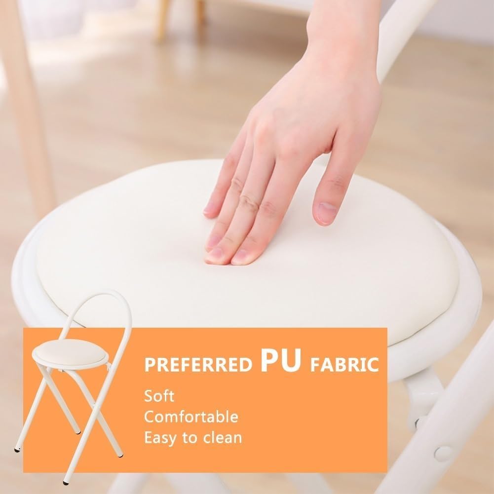 18in Padded Folding Stool with Backrest S834071