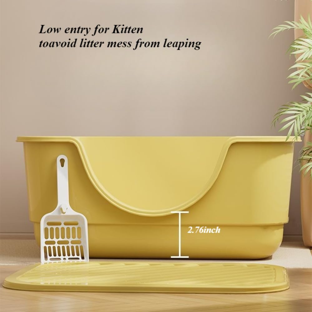 Semi Enclosed Cat Litter Box with High Sides & Low Entry U5248