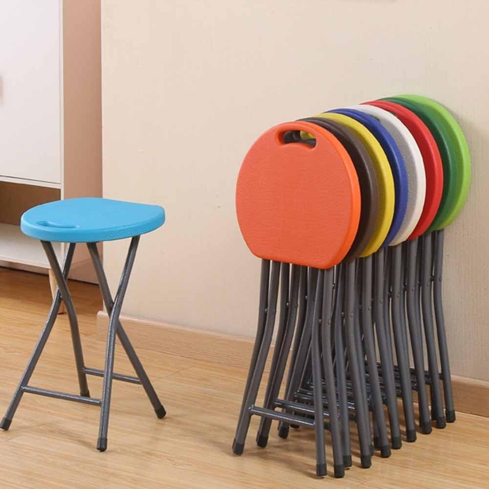 Folding Stool with Handle, 18 Inch Portable Chair, 220 lb Capacity, Black W655