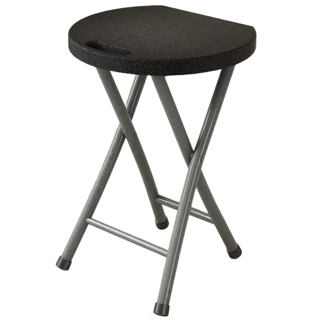 Folding Stool with Handle, 18 Inch Portable Chair, 220 lb Capacity, Black W655