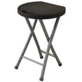 Folding Stool with Handle, 18 Inch Portable Chair, 220 lb Capacity, Black W655