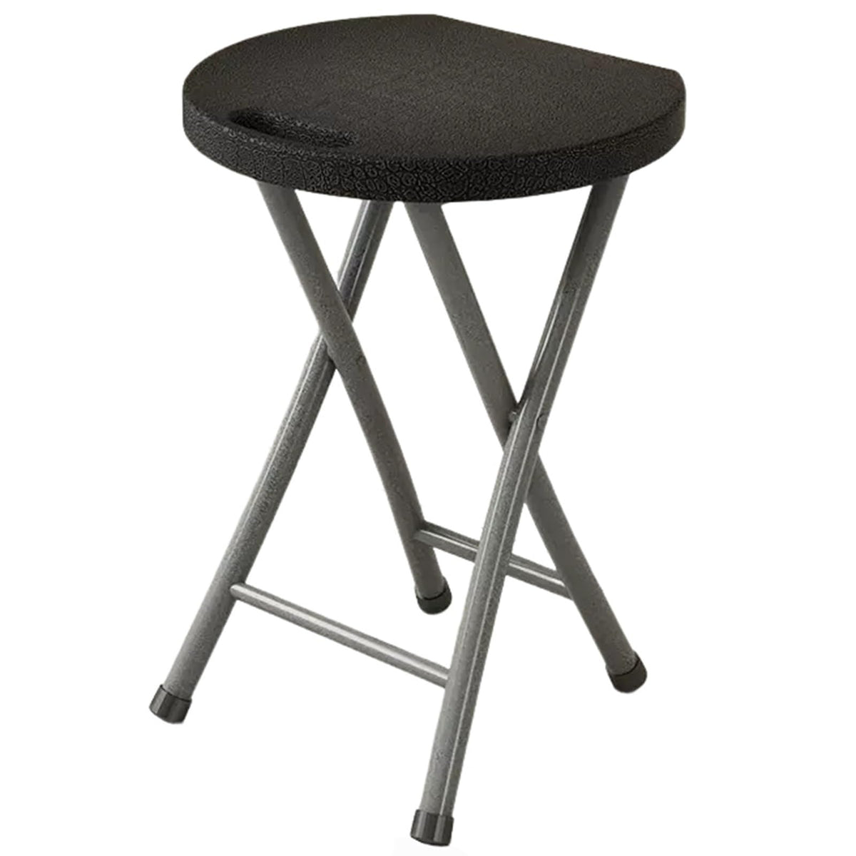 Folding Stool with Handle, 18 Inch Portable Chair, 220 lb Capacity, Black W655