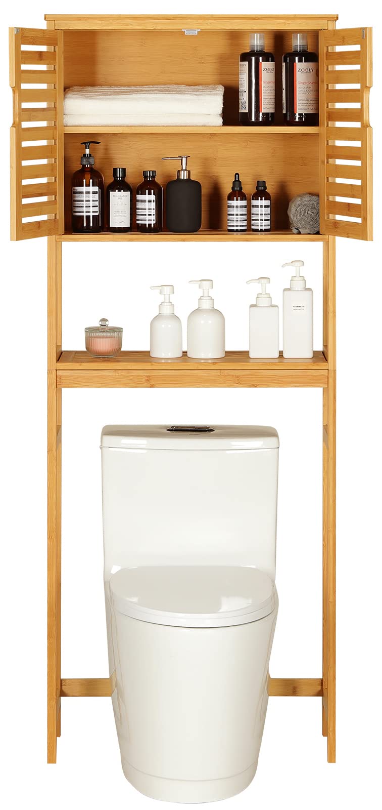 Over The Toilet Storage Cabinet with Adjustable Shelves Bamboo K54223
