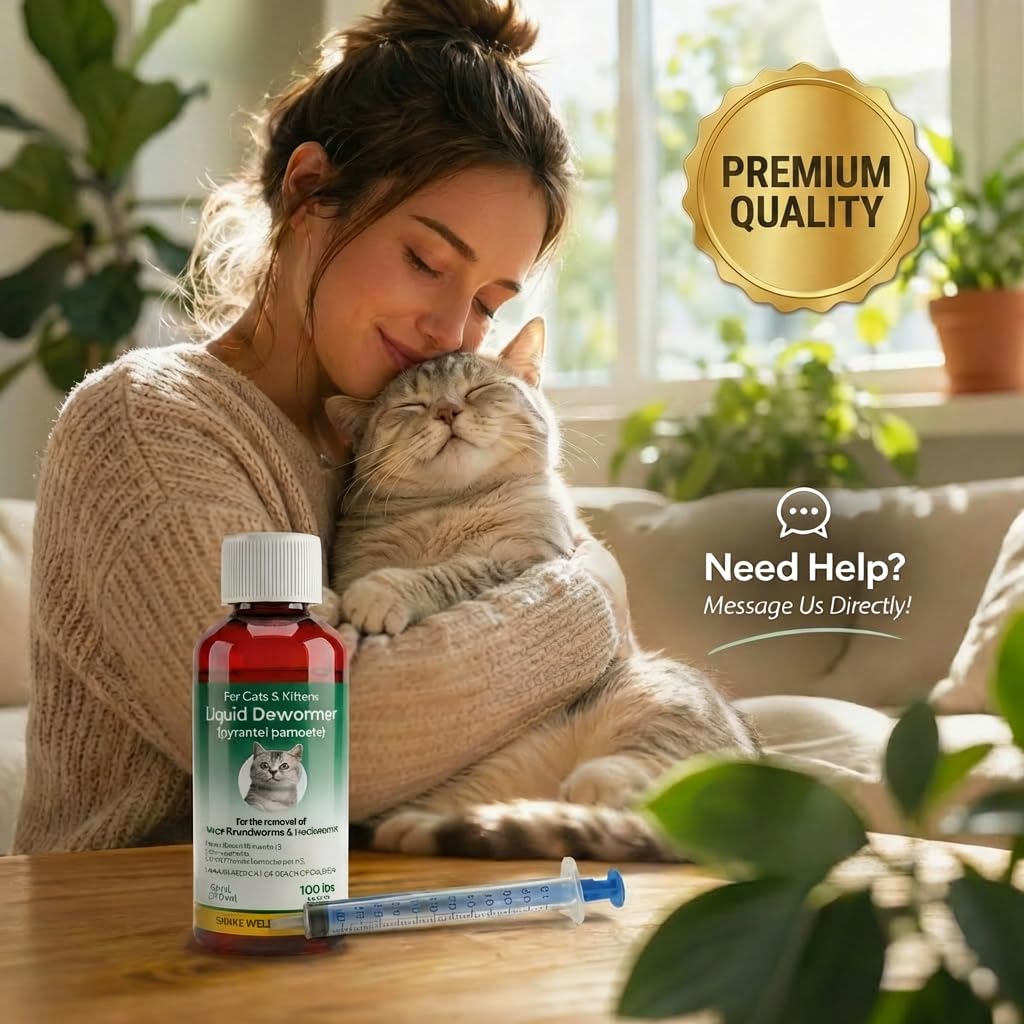 Liquid Dewormer for Cats & Kittens Pyrantel Pamoate Oral Suspension 50ml F869814