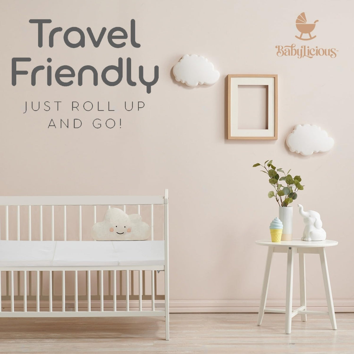 Pack and Play Mattress Topper 38" x 26" Trifold Foam C4447