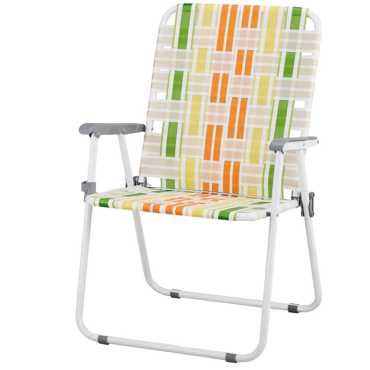 Set of 2 Yellow & Green Folding Patio Chairs X18448