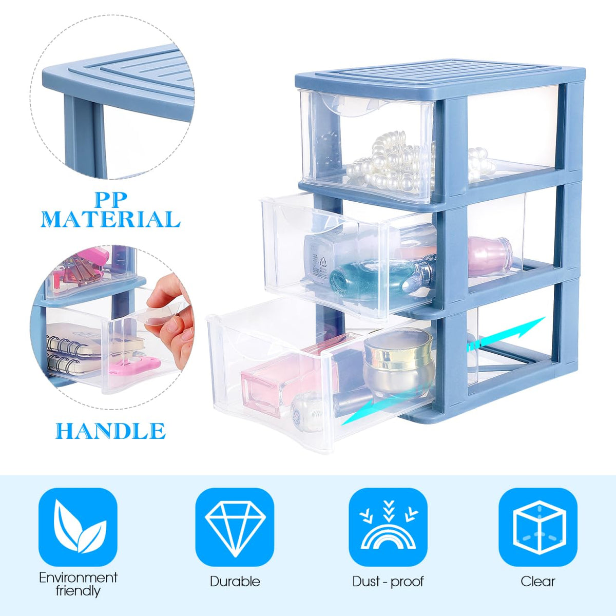 3-Drawer Plastic Storage Organizer M323
