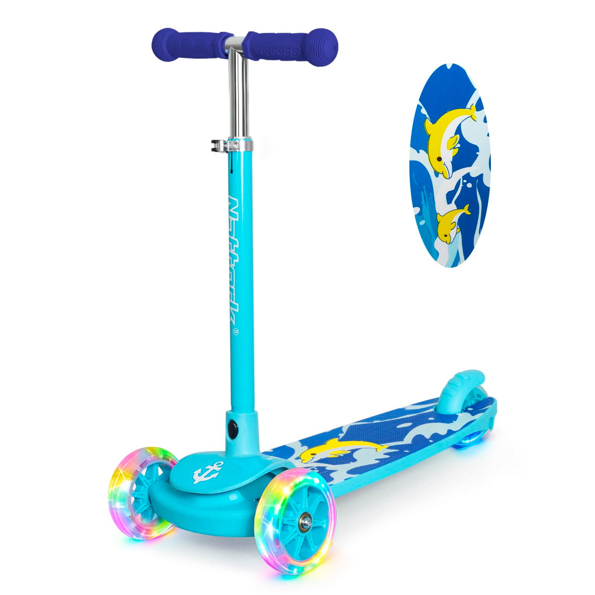 3-Wheel Toddler Kick Scooter with Light-Up Wheels P2329
