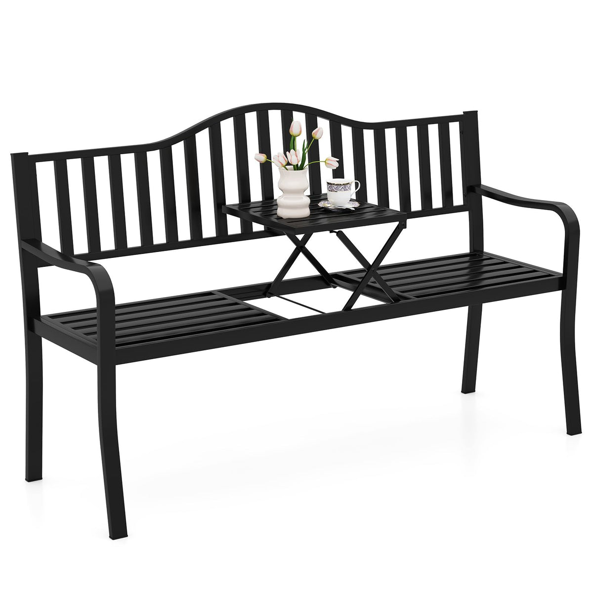 60” Metal Outdoor Garden Park Bench E95189