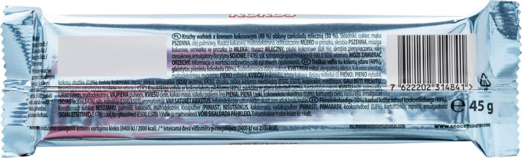 Coconut Milk Chocolate Covered Wafer Bars Pack of 35 F626