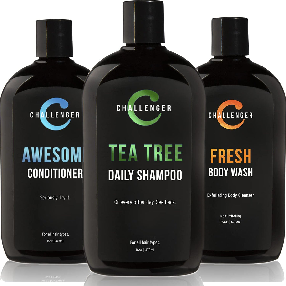 Tea Tree Shampoo Conditioner Body Wash Trio 3X 16 Oz Sulfate Free B7013