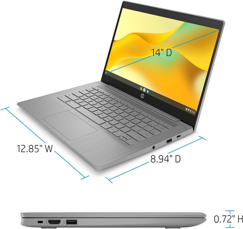 14 Inch Chromebook Laptop, Intel Celeron N4120, 4GB RAM, 128GB Storage, Gray F149