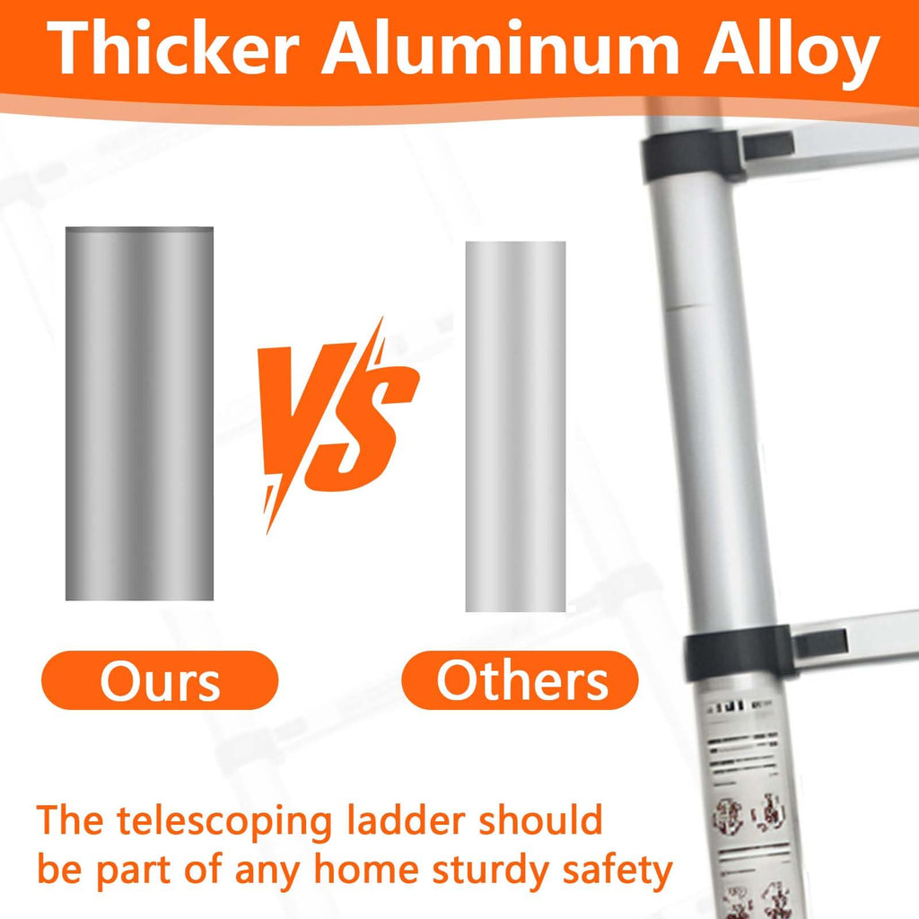 16.5 FT Aluminum Telescopic Ladder 330lbs Capacity H83595