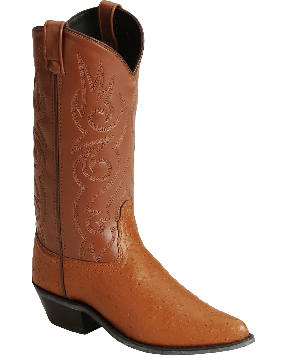 Cognac Ostrich Print Cowboy Boots F5189