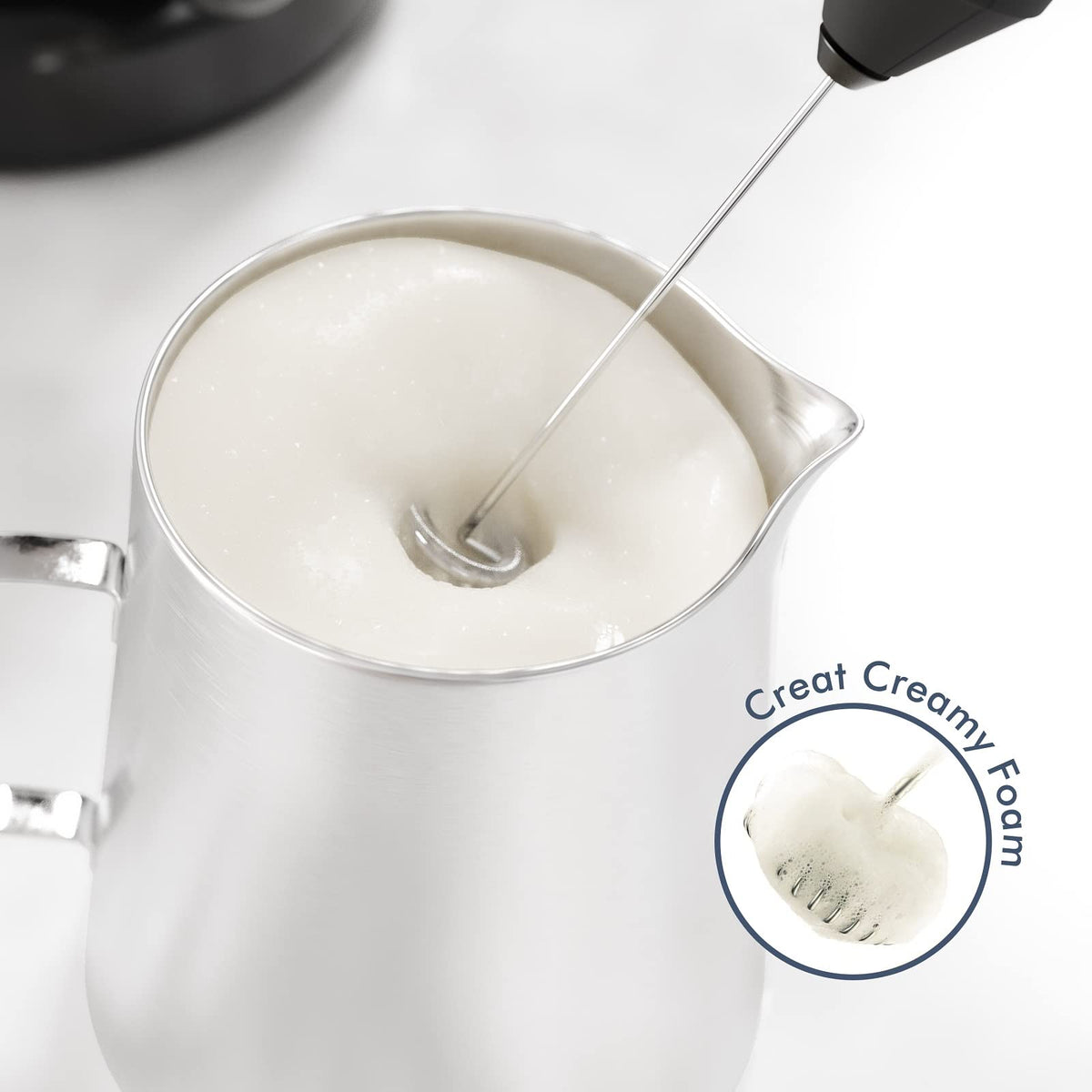 Handheld Milk Frother with Stainless Steel Whisk N8952