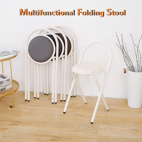 18in Padded Folding Stool with Backrest S834071
