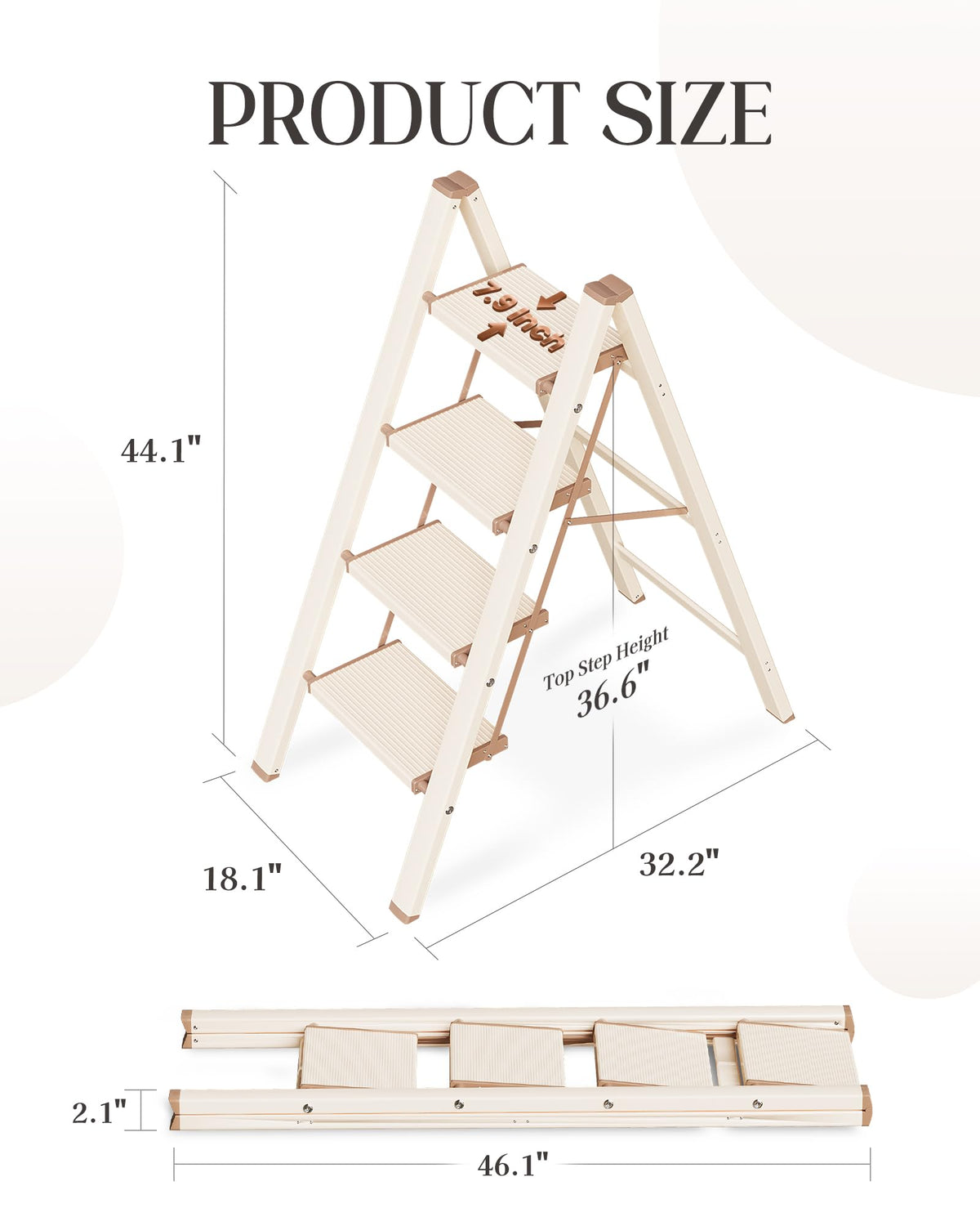 4 Step Ladder with Anti-Slip Wide Pedal X979