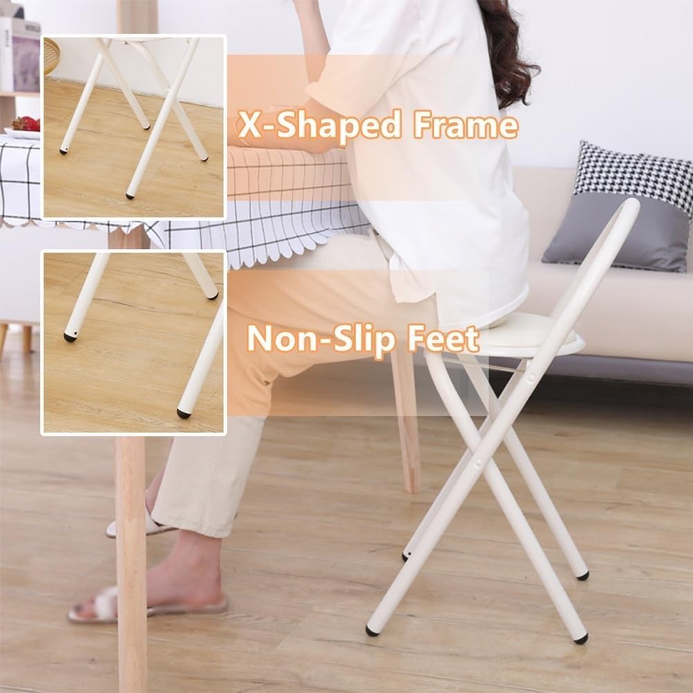 18in Padded Folding Stool with Backrest S834071