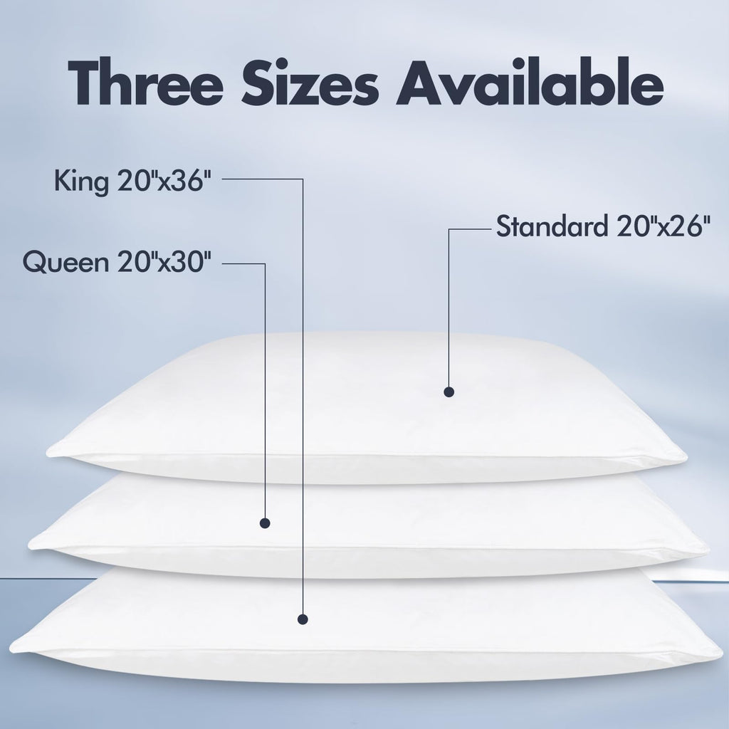 Soft Fluffy Queen Size Bed Pillows Set of 2 Cotton Cover V418