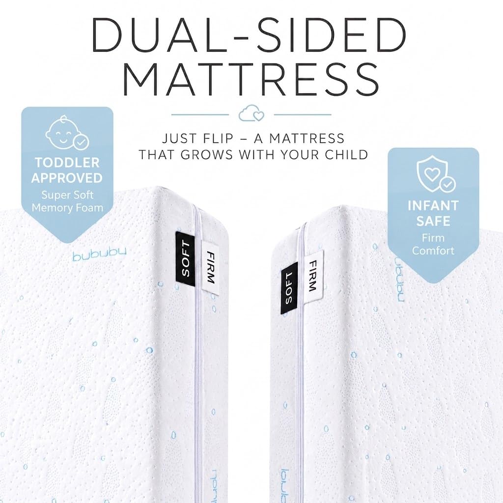 52x27.5x6 Dual-Sided Gel Memory Foam Crib Mattress Y290637