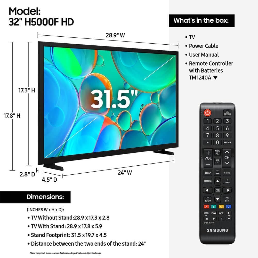 32-Inch Smart LED TV with HDMI Cable X5186