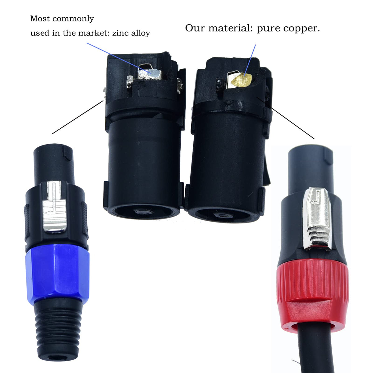 Heavy Duty 2Pack Speakon to Speakon Male Speaker Wire Cable 12awg 15ft F7538