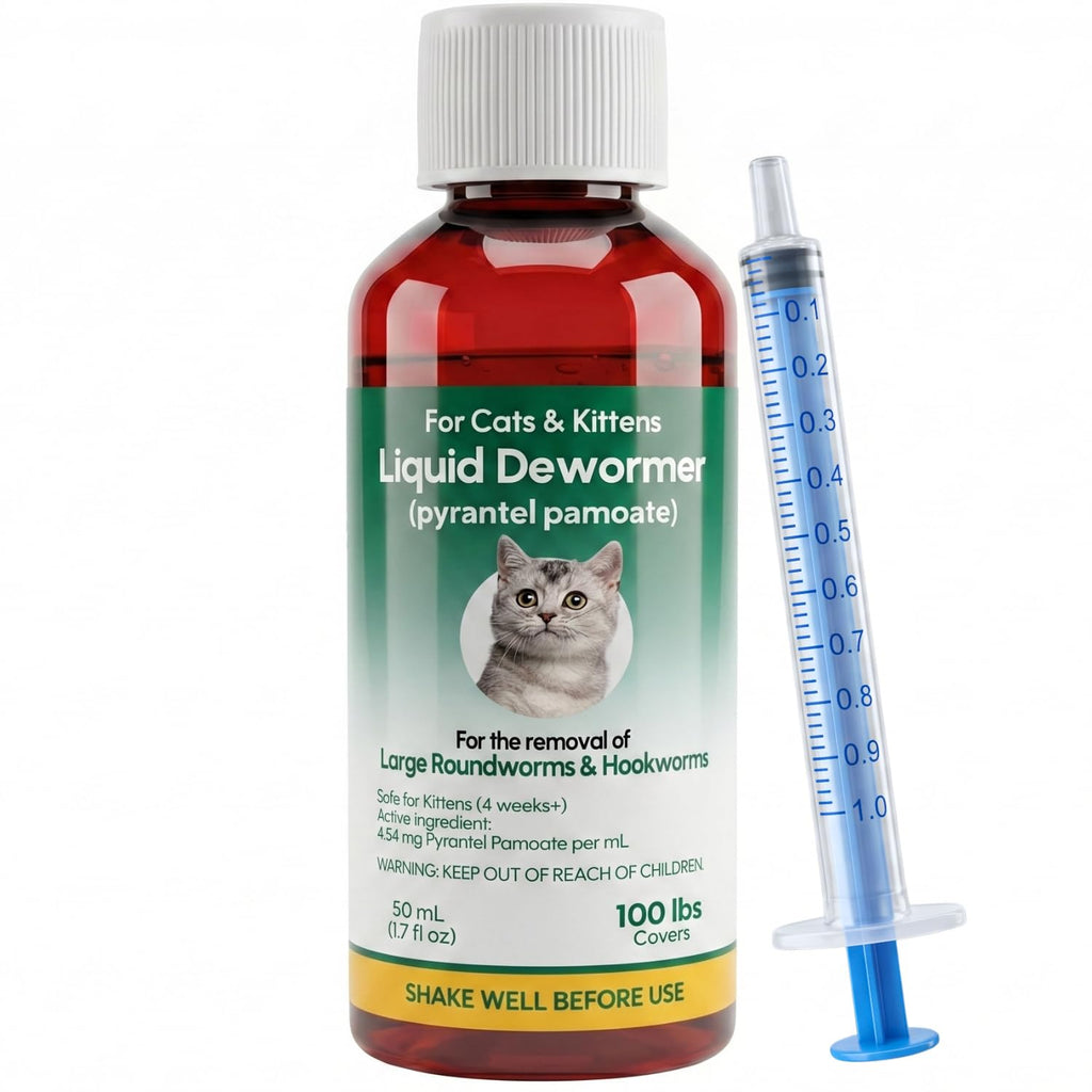 Liquid Dewormer for Cats & Kittens Pyrantel Pamoate Oral Suspension 50ml F869814