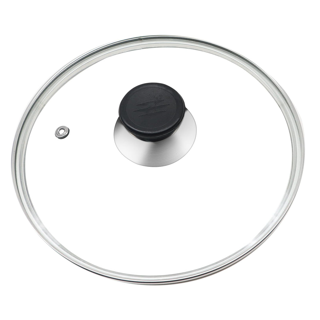 8 Inch Tempered Glass Lid with Stainless Steel Rim F493