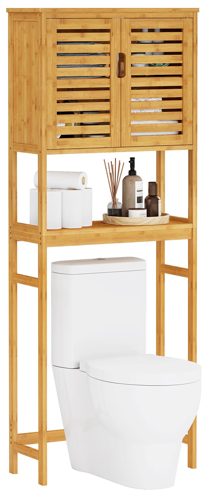 Over The Toilet Storage Cabinet with Adjustable Shelves Bamboo K54223