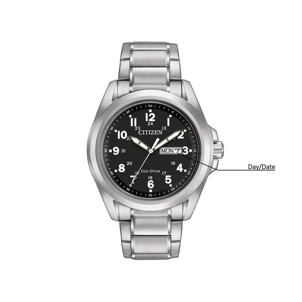 Stainless Steel Black Dial 43mm Field Watch E13846