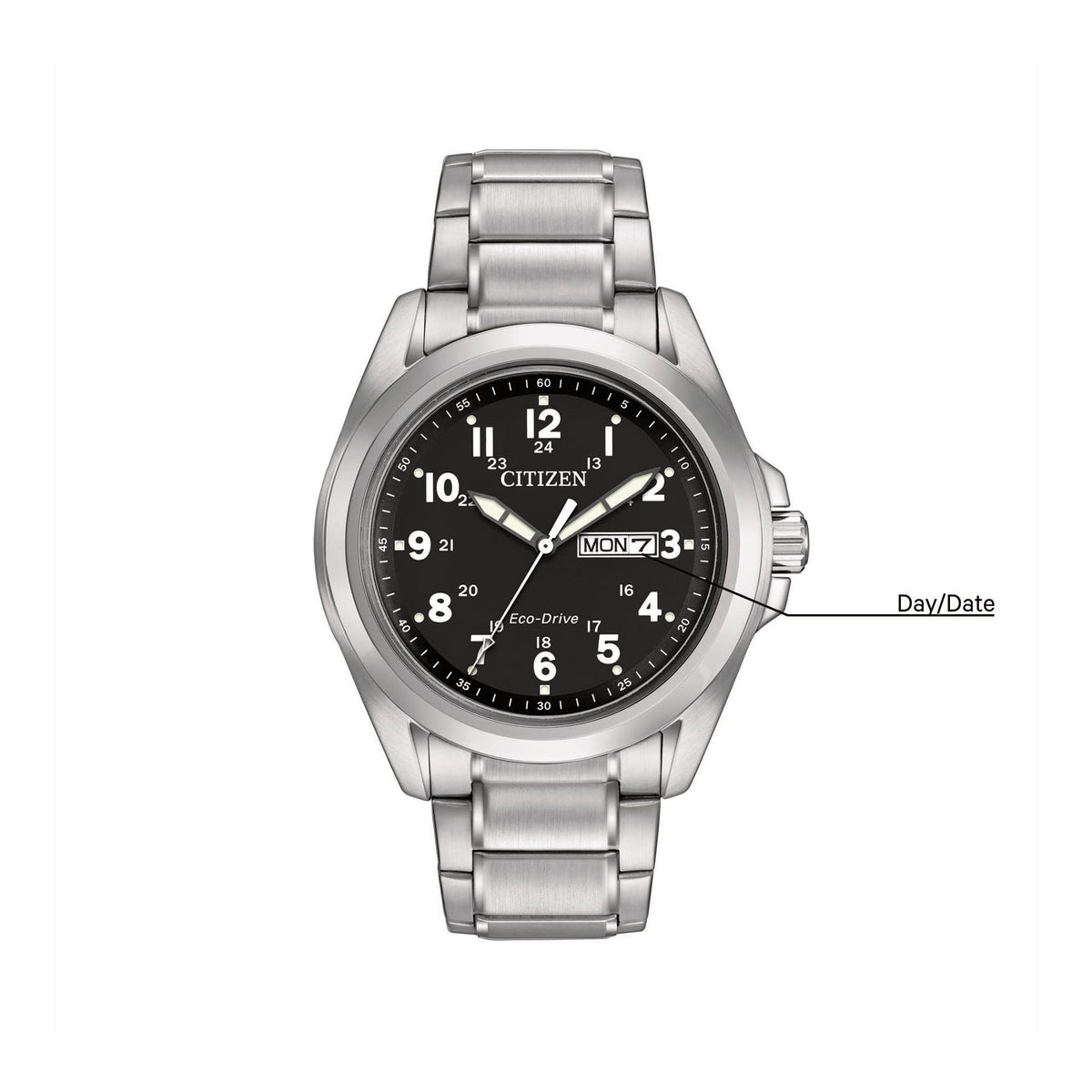 Stainless Steel Black Dial 43mm Field Watch E13846