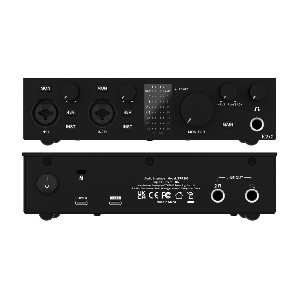 USB Audio Interface with 48V Phantom Power, Black K892