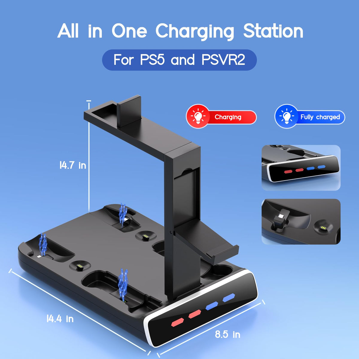 Controller Charging Dock with LED Light and Type-C Cable J262