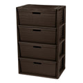 Brown 4 Drawer Plastic Storage Tower with Removable Bins T369965