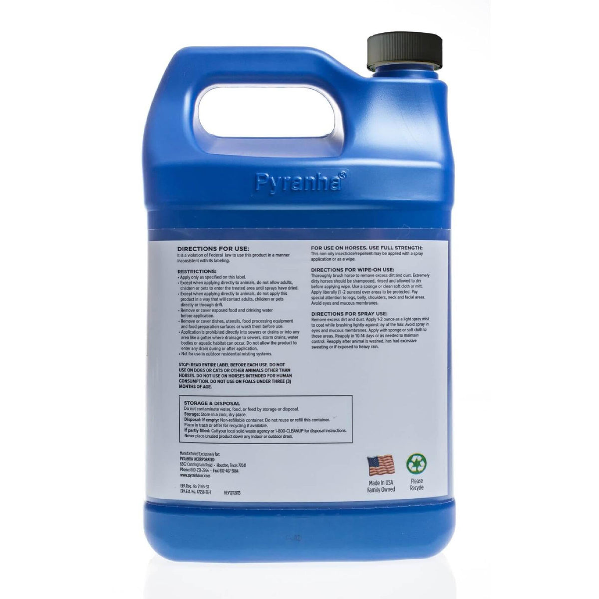 Water-Based Fly Repellent Spray for Horses Gallon A4456