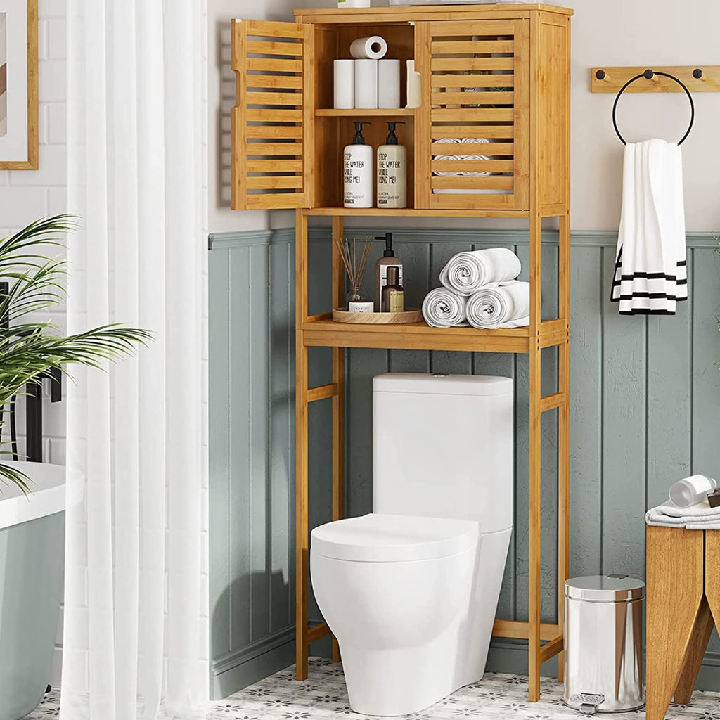 Over The Toilet Storage Cabinet with Adjustable Shelves Bamboo K54223