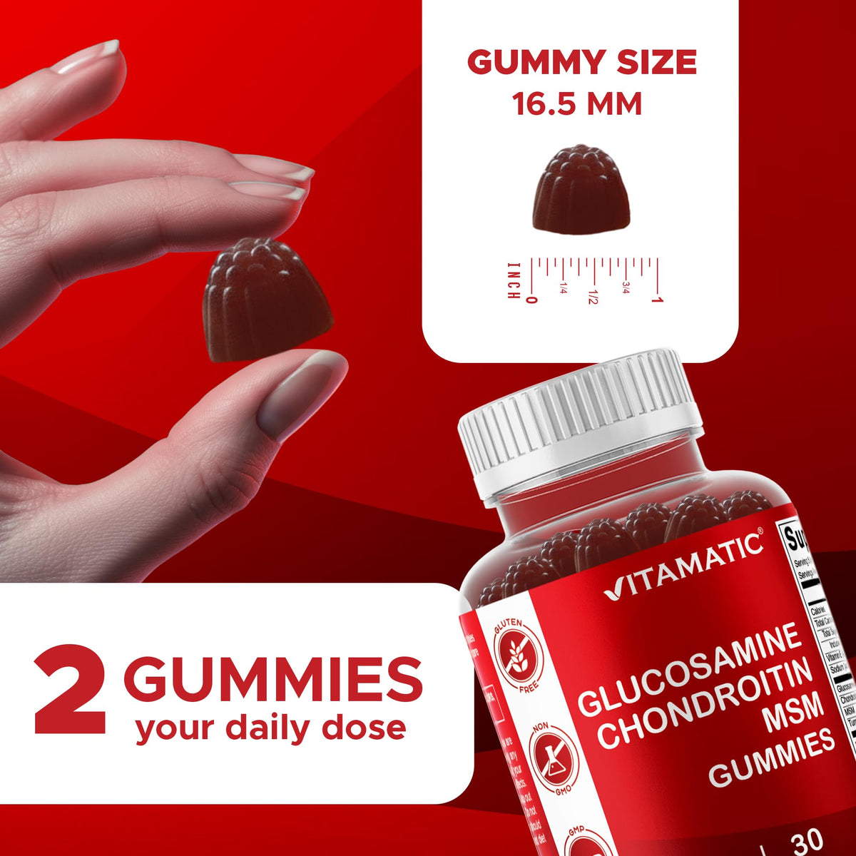 Glucosamine Chondroitin with MSM 60 Gummies 2 Pack A5456