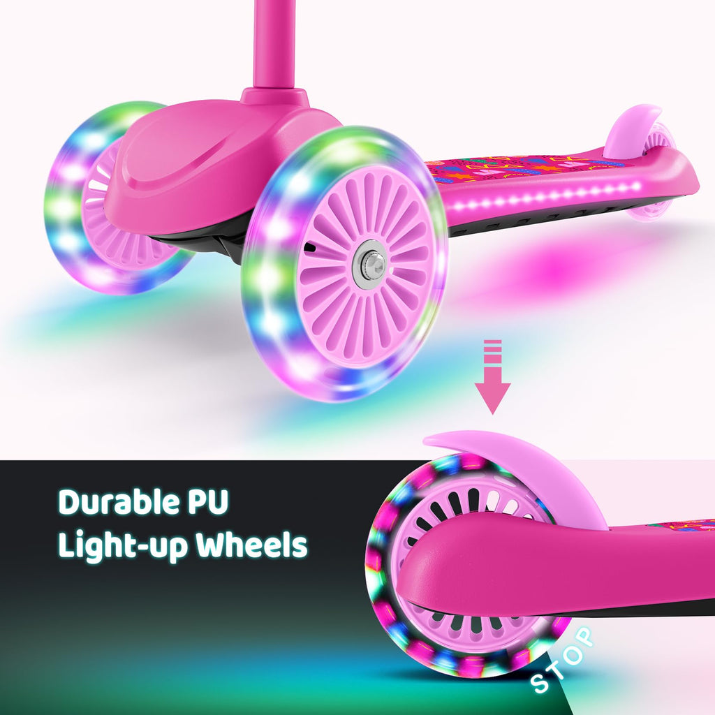 Kids 3-Wheel Scooter with Light-Up Deck and Wheels G272