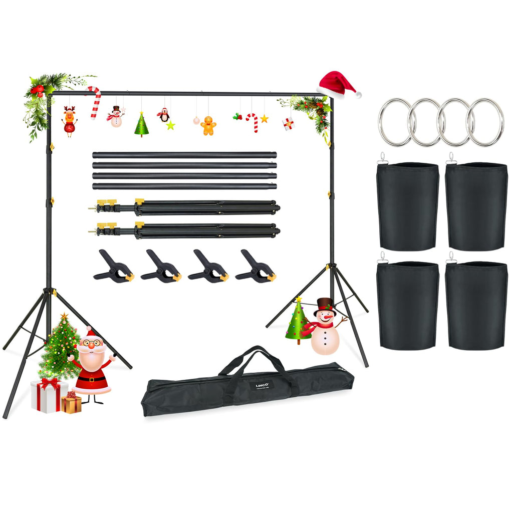 Adjustable Photography Backdrop Stand Kit with Carrying Bag D61299