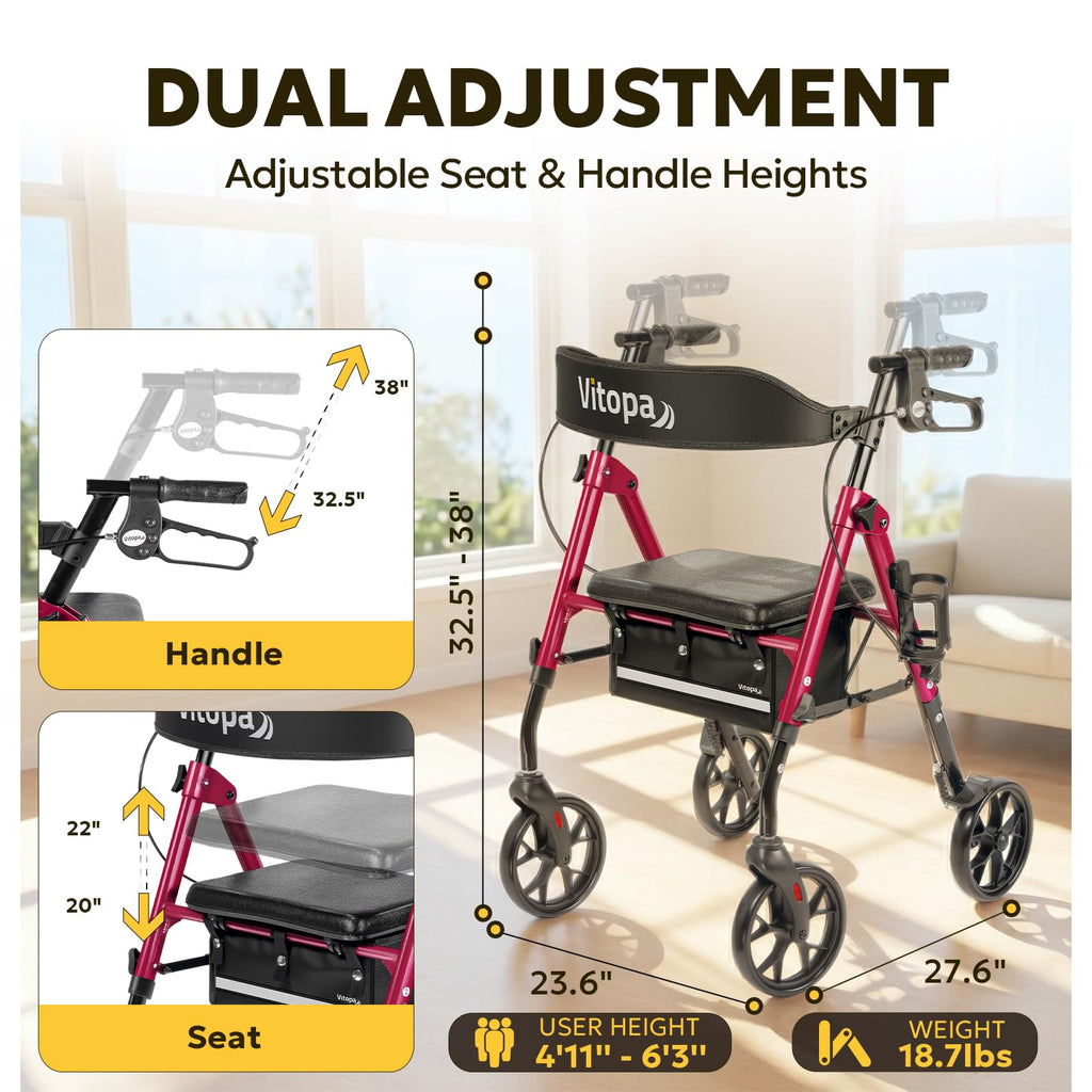 Foldable Rollator with Seat M40563