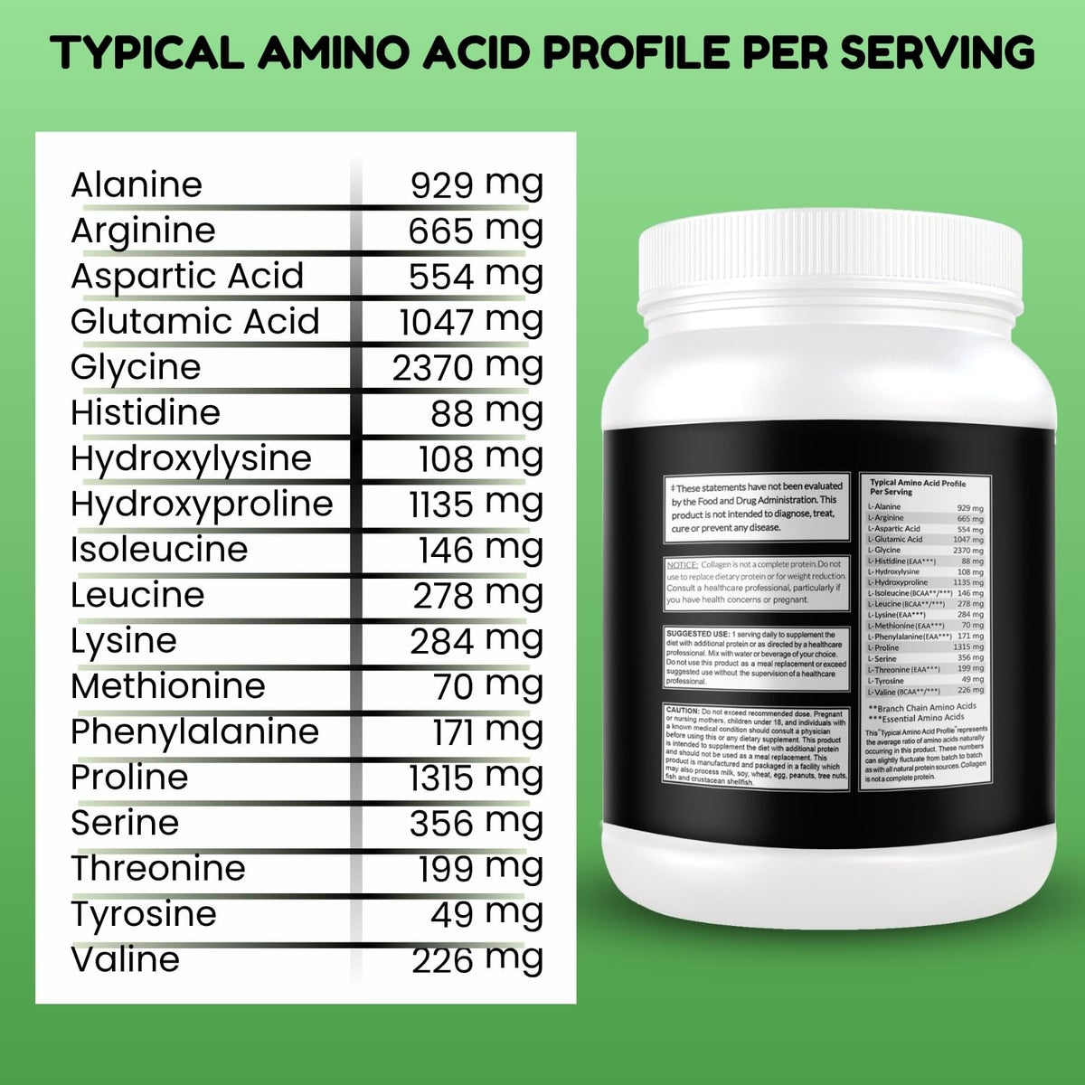 Unflavored Hydrolyzed Collagen Peptides Powder 1LB N724934