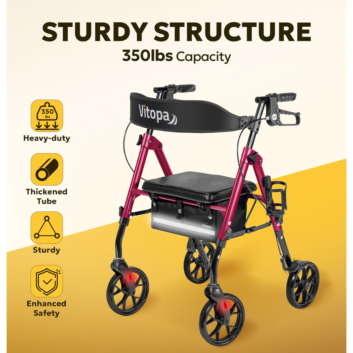 Foldable Rollator with Seat M40563