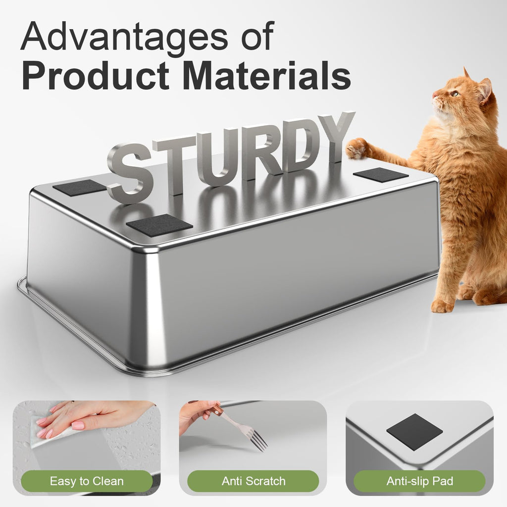 XL Stainless Steel Enclosed Litter Box with Lid H4721