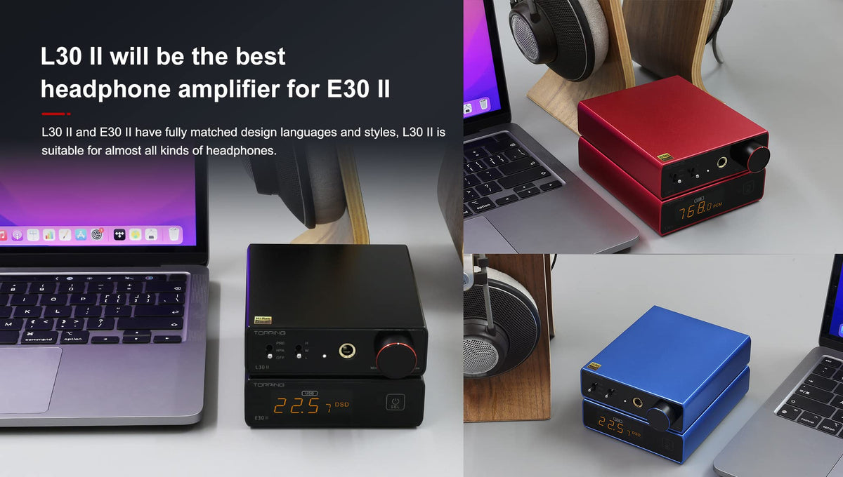 Topping E30 II DAC Preamp Audio Decoder + Topping L30II NFCA Linear Headphone Amp S9341