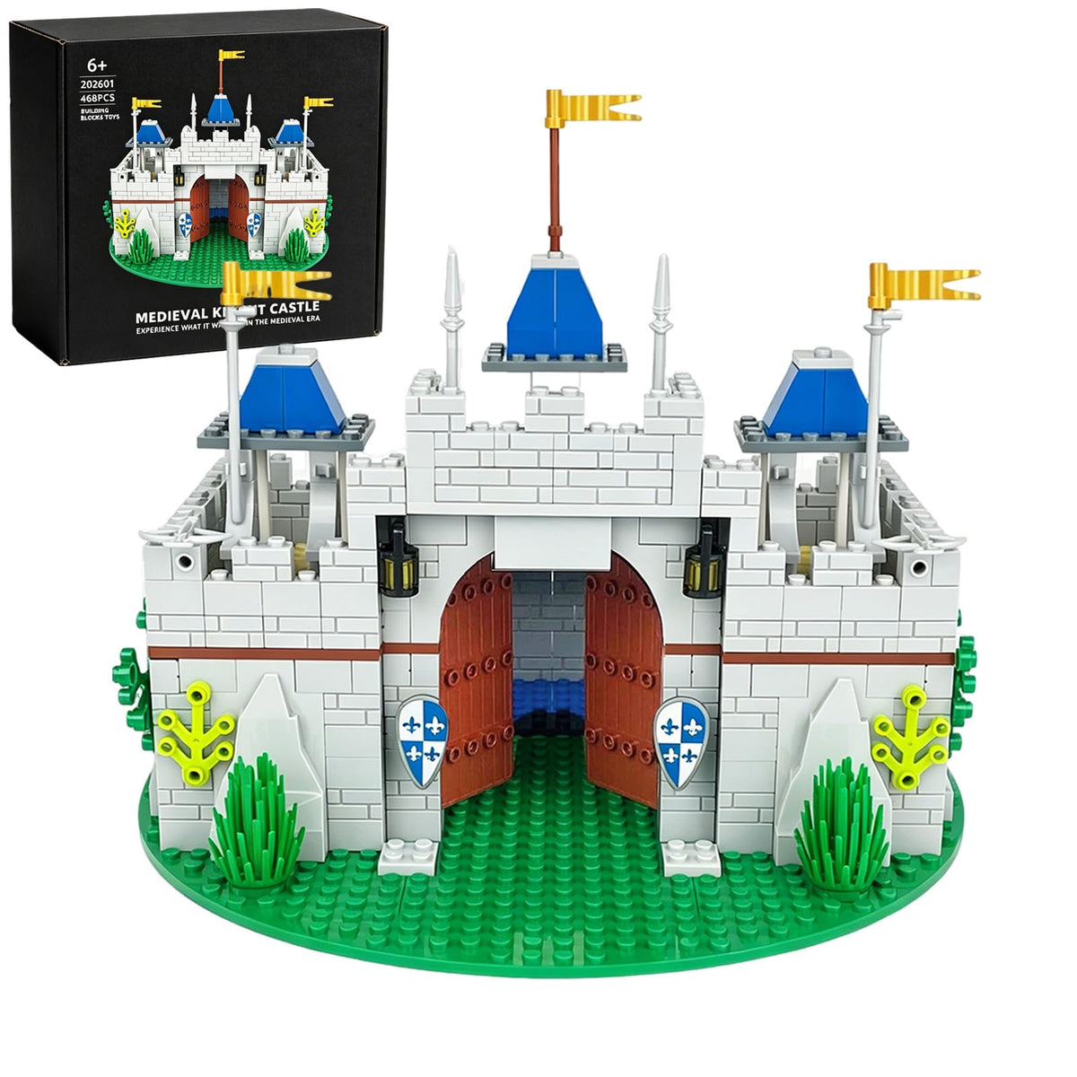 Medieval Knight Castle Building Blocks Set with 12 Knights Figures F567
