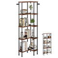 L-Shaped 5-Tier Rustic Brown Bookshelf J6605