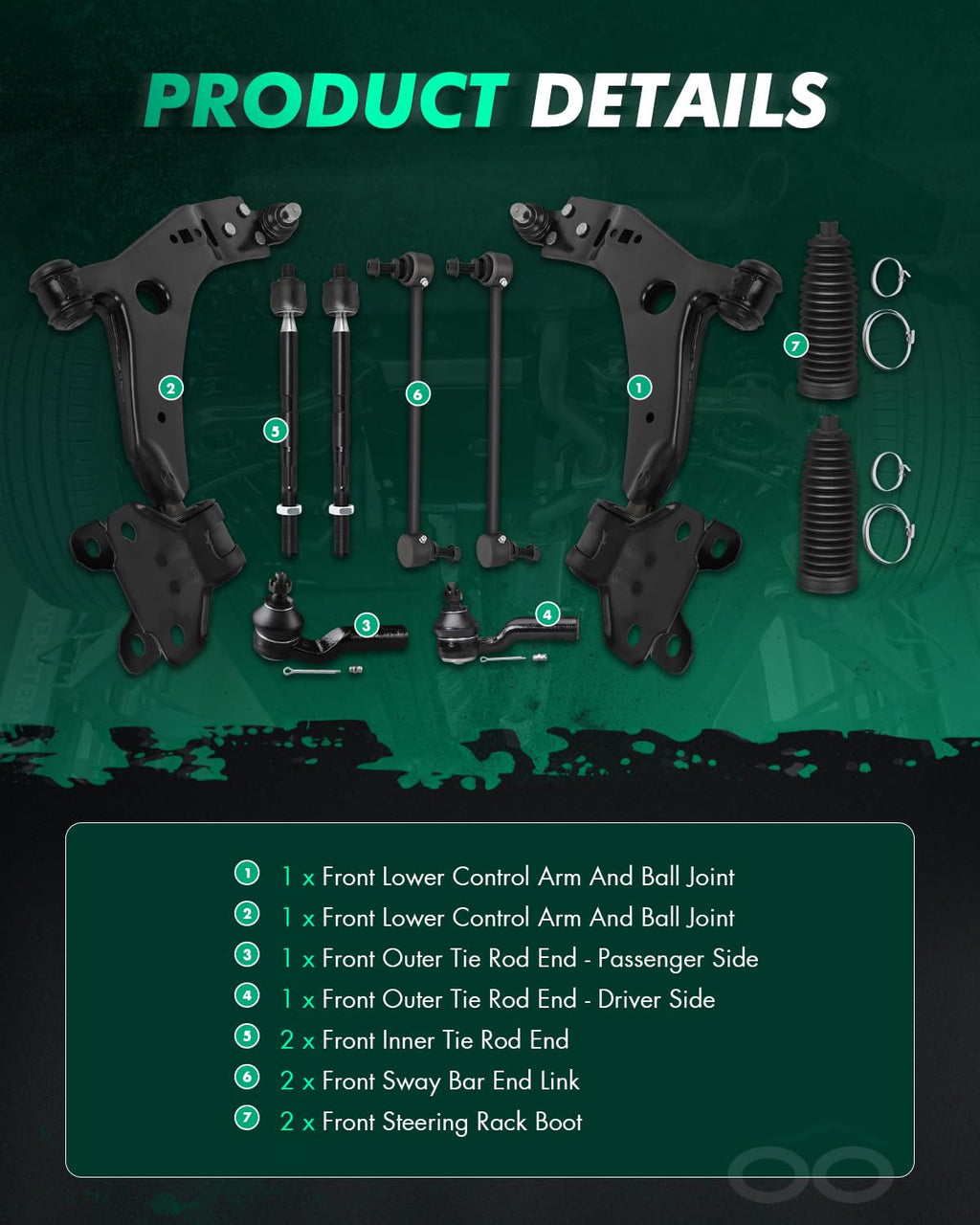 10pcs Front Suspension Kit N996880